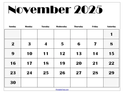 November 2025 Calendar: Get Ready for the Whopper-ful Time of the Year!