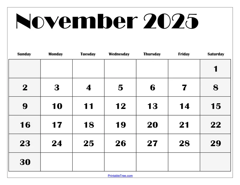 November 2025 Calendar: Get Ready for the Whopper-ful Time of the Year!